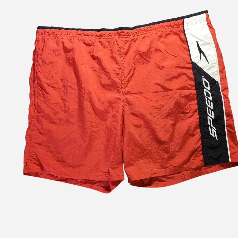 Vintage Speedo red swim trunks shorts size XL